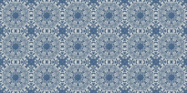 Çiftlik evi mavi kar taneleri sınır arkaplanı. Frosty Damasch Fransız Etkisi kurdelesi. Soğuk bayram bayramı washi kaseti