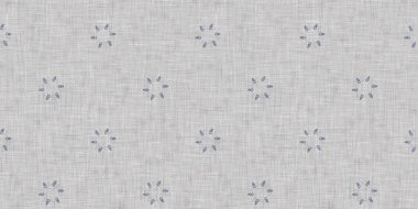 Kusursuz Noel kar taneleri örülmüş keten desenler. İki ton, mevsimlik çiftlik evi mavi don arka planı. Fransız Xmas karları için tatil tekstili