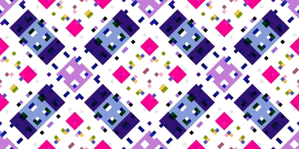 Retro Geometrisches Pixelmuster Spielerische Spaß Kaleidoskopische Rosa Tapete Bunte Sommer — Stockfoto