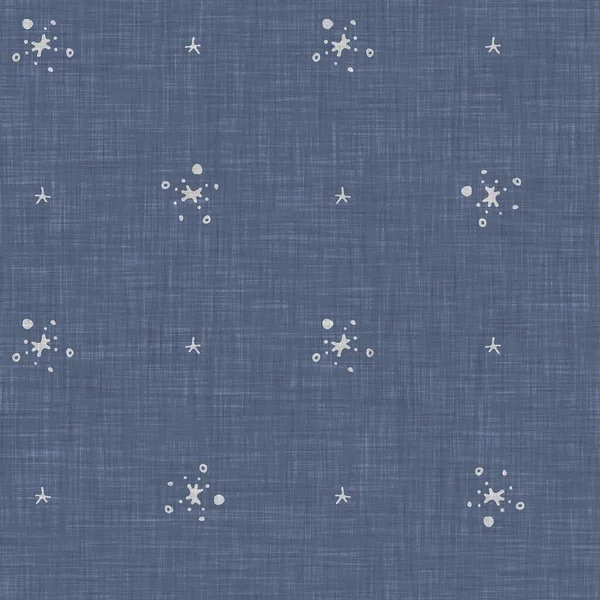 Seamless Christmas Snowflake Woven Linen Pattern Two Tone Seasonal Farmhouse — Zdjęcie stockowe