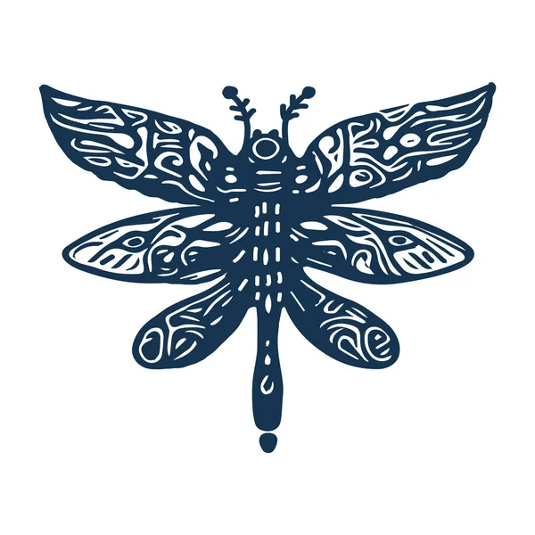 Decorative Butterfly Single Clip Art Vintage Vector Garden Bug Icon — Stock Vector