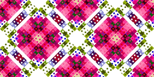 Skurrile Geometrische Pixelmuster Spielerische Spaß Kaleidoskopische Rosa Tapete Bunte Sommer — Stockfoto