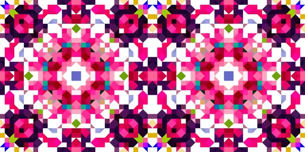 Retro Geometriai Pixel Minta Játékos Szórakoztató Kaleidoszkópos Rózsaszín Tapéta Színes — Stock Fotó