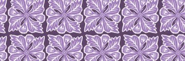 Cinsiyet ayrımı olmayan çiçek dikişsiz raster sınırı. Basit mor kaprisli 2 ton deseni. Çocuk odası duvar kâğıdı ya da her yerde skandal var.