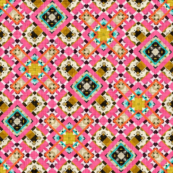 Kitsch Pattern Geometric Retro Design Seamless Background Trendy Modern Boho — Foto Stock