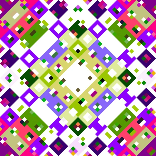 Schema Caleidoscopico Pixel Geografici Divertente Divertente Carta Parati Rosa Colorato — Foto Stock