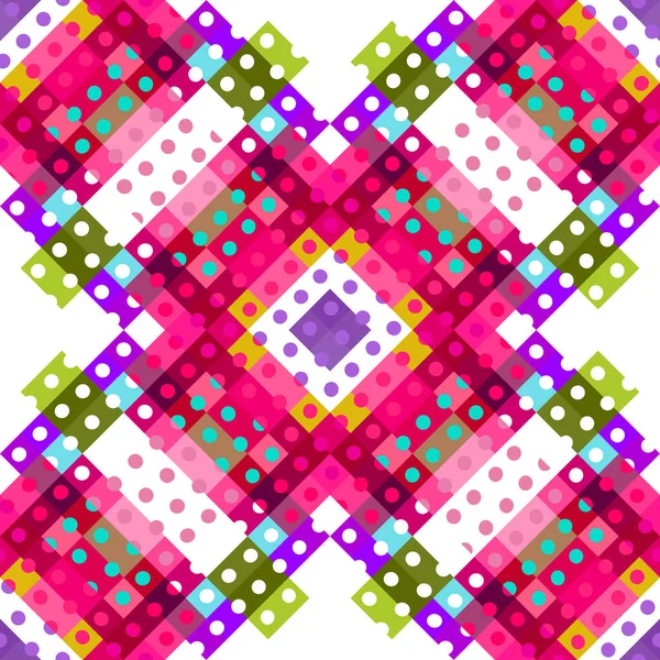 Patrón Caprichoso Píxeles Geométricos Juguetón Divertido Caleidoscópico Fondo Pantalla Color — Foto de Stock