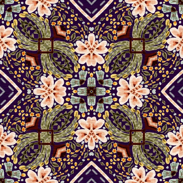 Rustic Provence Floral Pattern Background Boho Whimsical French Swatch Repeat — Stockfoto