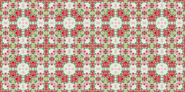 Seamless Christmas Poinsettia Retro Border Decorative Ornament Seasonal Red December —  Fotos de Stock