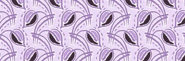 Gender Neutral Purple Foliage Leaf Seamless Raster Border Simple Whimsical — Stock Photo, Image