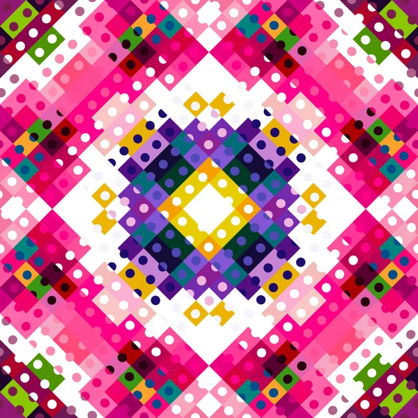 Skurrile Geometrische Pixelmuster Spielerische Spaß Kaleidoskopische Rosa Tapete Bunte Sommer — Stockfoto