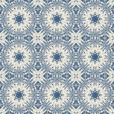 Çiftlik evi mavi kar tanesi desenli arka plan. Frosty batik damasch fransız efekti kusursuz arkaplan. Şenlikli soğuk tatil sezonu duvar kâğıdı döşemesi