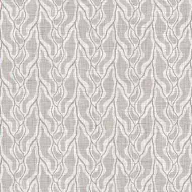 French grey doodle motif linen seamless pattern. Tonal country cottage style abstract scribble motif background. Simple vintage rustic fabric textile effect