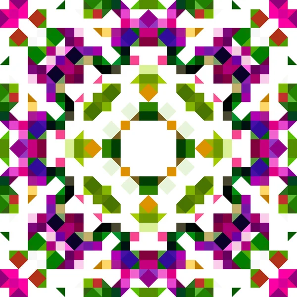 Retro Geometrische Pixel Patroon Speels Leuk Caleidoscopisch Roze Behang Kleurrijke — Stockfoto