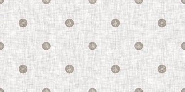 Kusursuz Noel kar taneleri örülmüş keten kenar. İki ton mevsimlik gri çiftlik evi donması. Fransız Xmas kar haçı bandı için tatil tekstili