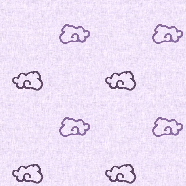 Gender Neutral Cloud Seamless Raster Background Simple Purple Whimsical Tone — Foto Stock