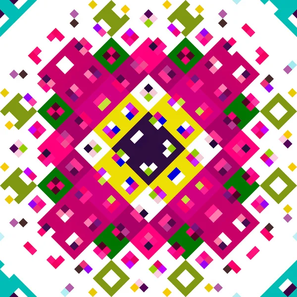 Καλειδοσκοπικό Γεωγραφικό Μοτίβο Pixel Παιχνιδιάρικη Ροζ Ταπετσαρία Πολύχρωμο Καλοκαιρινό Μωσαϊκό — Φωτογραφία Αρχείου
