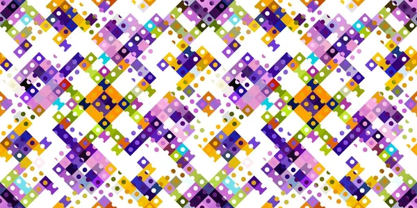 Whimsical Geometric Pixel Pattern Playful Fun Kaleidoscopic Pink Wallpaper Colorful — Stock Photo, Image