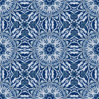 Çivit mavisi kar tanecikli damaske desenli arka plan. Frosty boyama efekti kusursuz arkaplan. Şenlikli soğuk tatil sezonu duvar kâğıdı döşemesi