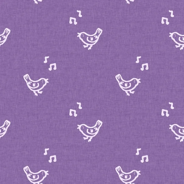 Gender neutral bird in sky seamless raster purple background. Simple whimsical 2 tone pattern. Kids nursery wallpaper or scandi all over print