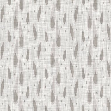 French grey doodle motif linen seamless pattern. Tonal country cottage style abstract scribble motif background. Simple vintage rustic fabric textile effect