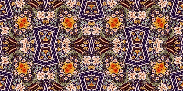 Rustic Provence Floral Border Pattern Boho Whimsical French Swatch Washi —  Fotos de Stock