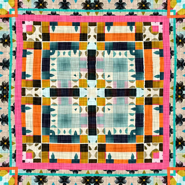 Kitsch Pattern Geometric Retro Design Seamless Background Trendy Modern Boho — Φωτογραφία Αρχείου