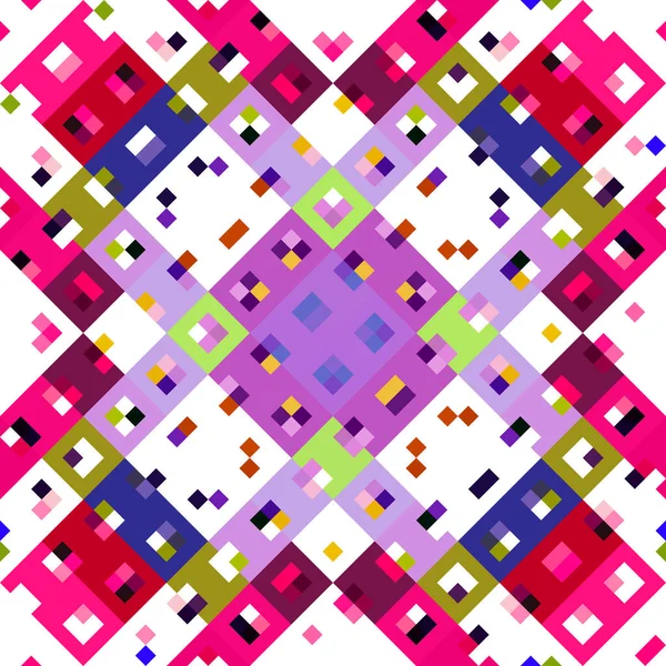 Καλειδοσκοπικό Γεωγραφικό Μοτίβο Pixel Παιχνιδιάρικη Ροζ Ταπετσαρία Πολύχρωμο Καλοκαιρινό Μωσαϊκό — Φωτογραφία Αρχείου