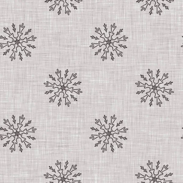 Seamless Christmas Snowflake Woven Linen Pattern Two Tone Seasonal Brown — Photo