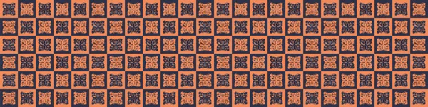 Ручной Рисунок Ретро Блок Печати Бесшовные Границы Векторный Винтажный Дизайн — стоковый вектор
