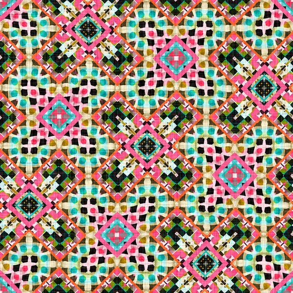 Kitsch Pattern Geometric Retro Design Seamless Background Trendy Modern Boho — стоковое фото