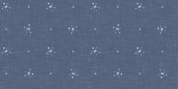 Seamless Christmas Snowflake Woven Linen Pattern Two Tone Seasonal Farmhouse — ストック写真