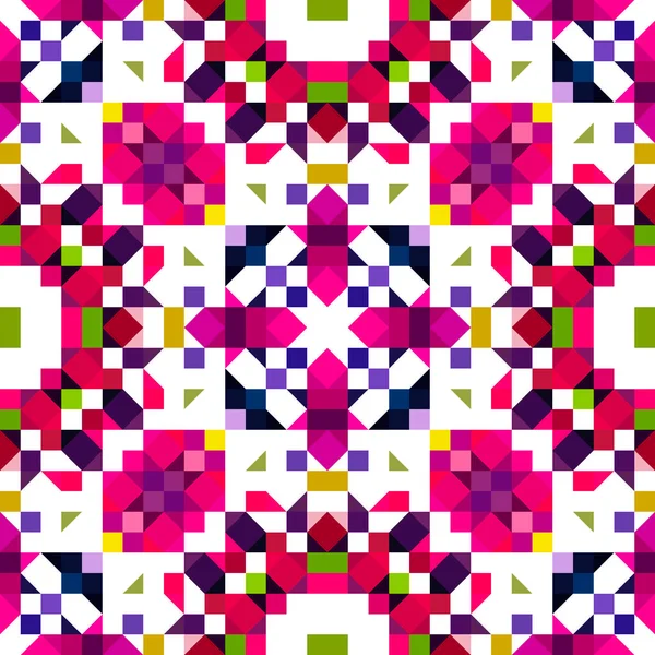 Retro Geometryczny Wzór Piksela Zabawna Kalejdoskopowa Różowa Tapeta Kolorowe Lato — Zdjęcie stockowe