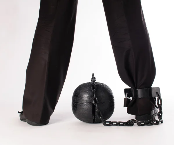 Legs and prison ball — Stock Photo, Image