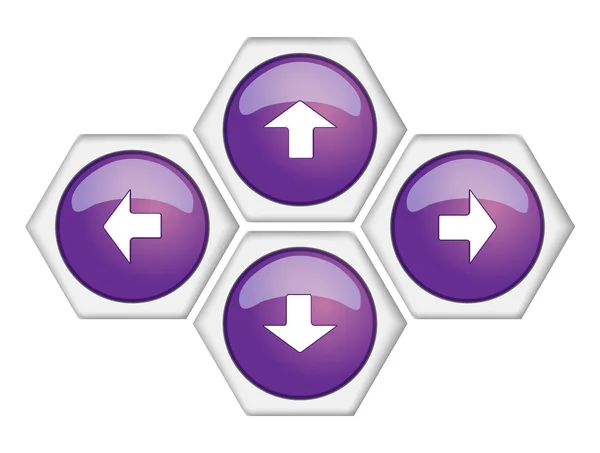 Four purple arrow keys — Stock Vector