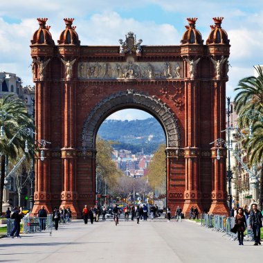 barcelona, İspanya görünümü. Arc de triomf