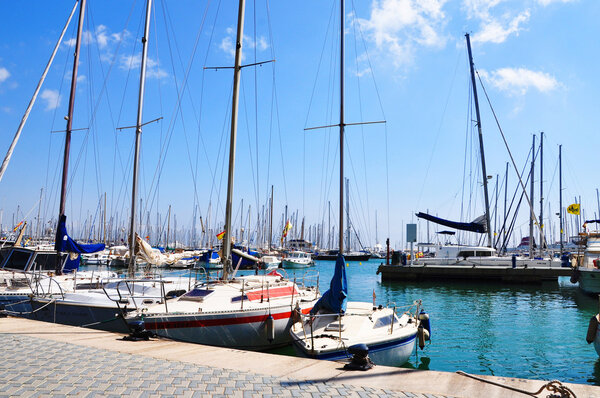 Yacht on the berth in Palma de Majorca