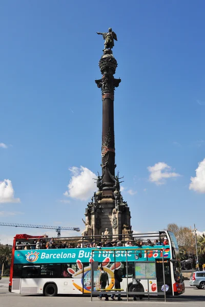 Europa, spain.barcelona, christopher columbus historiska monument — Stockfoto