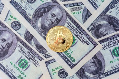 Bitcoin para ve nakit para geçmişi. Bitcoin büyüme yatırım konsepti. Şık haber duvar kâğıdı.