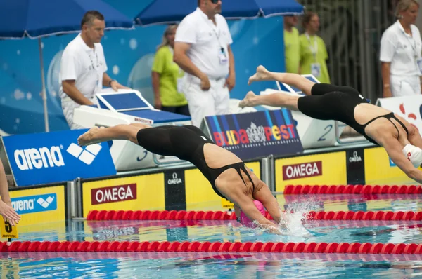Yulia Efimova (Rosja) w Europejskiej pływanie Mistrzostwa 2010 — Zdjęcie stockowe