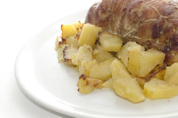 Carne de ternera enrollada rellena con patatas —  Fotos de Stock