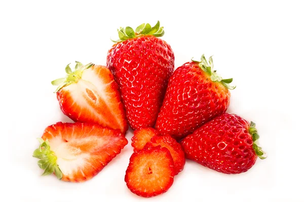 Fresas aisladas en fondo blanco — Foto de Stock