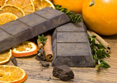 Orange chocolate-closeup