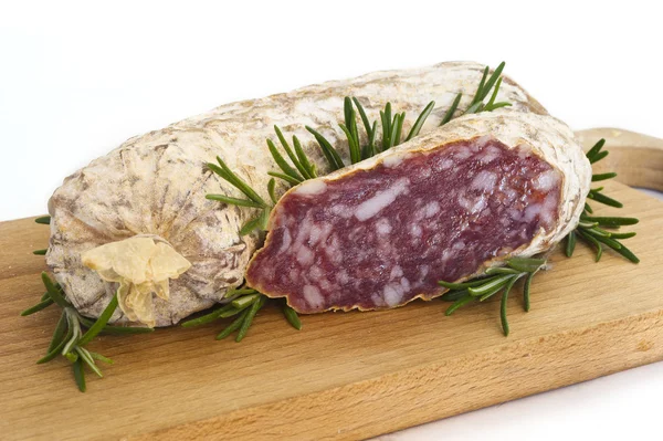 Fette di salame dall'Italia — Foto Stock