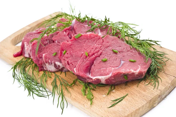 Ruwe rundvlees met groene chinese UI — Stockfoto