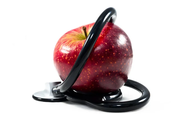 Una manzana al día mantiene alejado al médico. — Foto de Stock