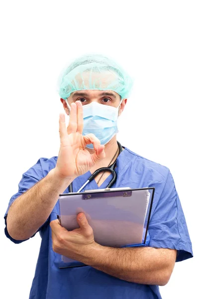 Medico approvazione medico OK segno della mano — Foto Stock