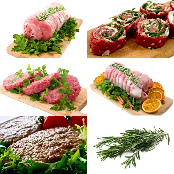 Kött collage — Stockfoto