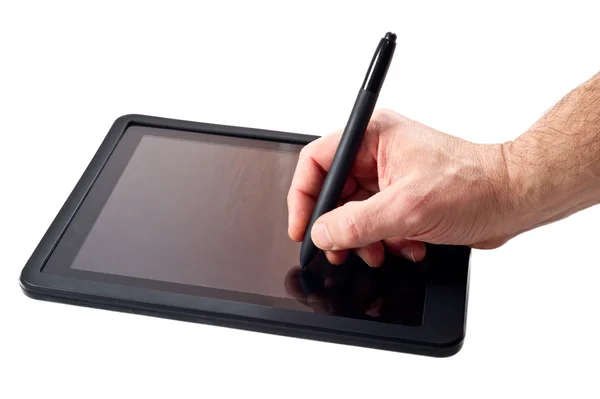 Tablet pc and pen — Stock Photo, Image