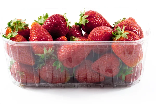 Closeup strawberries packged — Stock Photo, Image